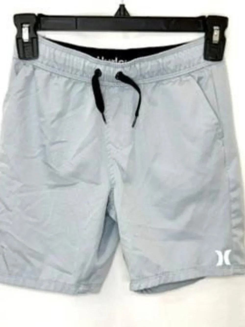 Hurley Boys Board Shorts Size 8 Light Blue Swim Trunks Drawstring Elastic Waist